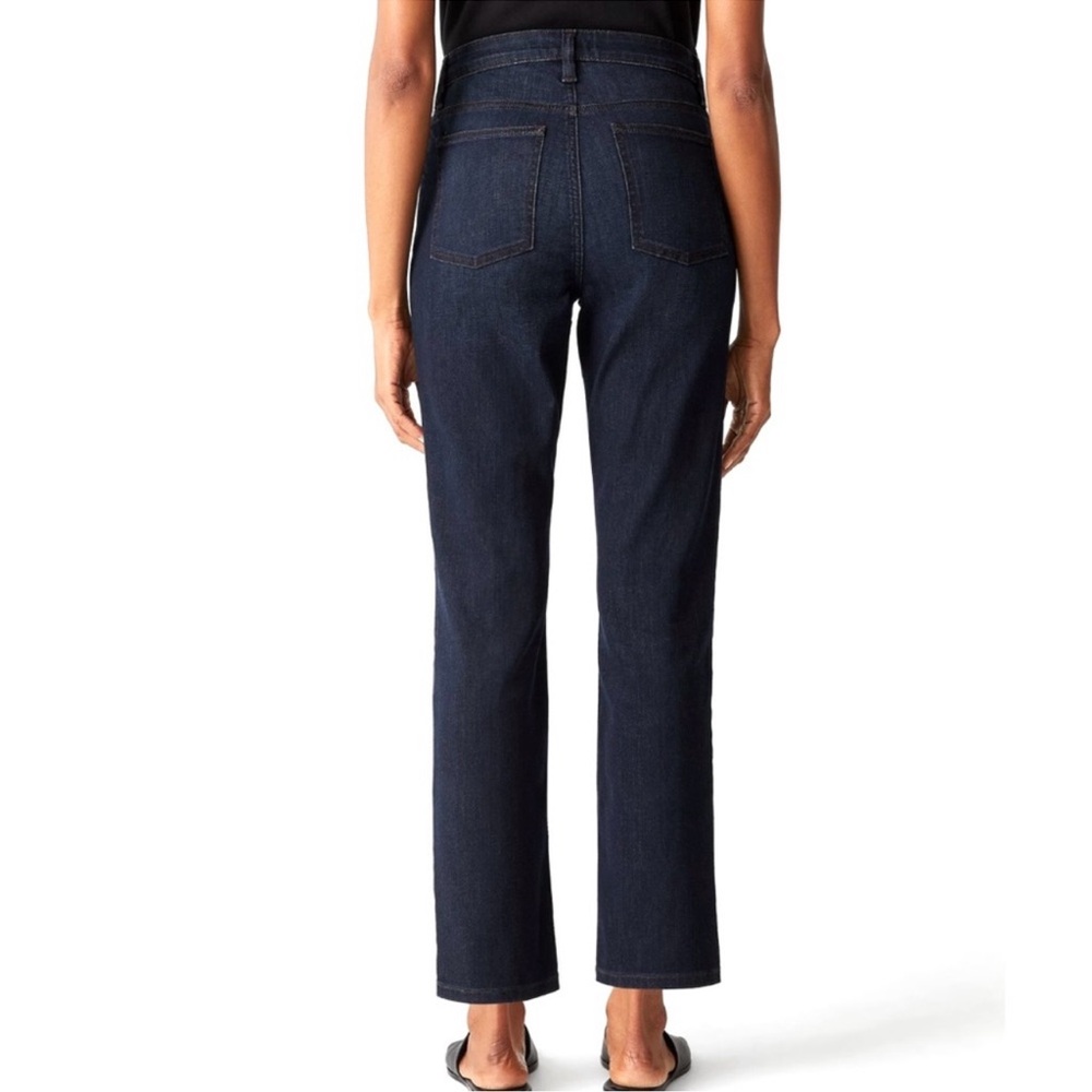 Eileen Fisher Classic Dark Blue Straight Leg Jeans